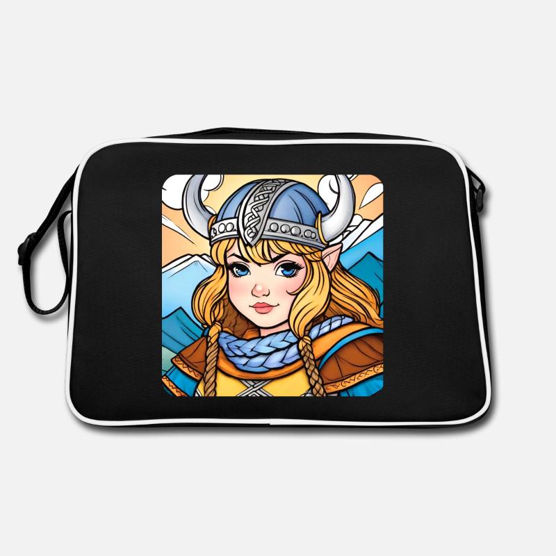 Mignonne Viking German Shield Maiden dans la bande dessinée Sac Retro
