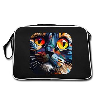 Chat à motif psychédélique - Sac Retro - noir/blanc - Dos