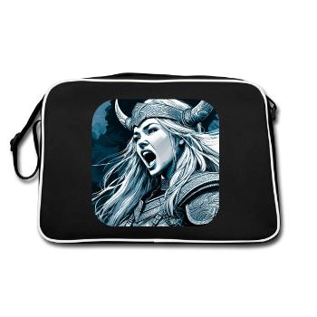 Proud Viking Germanin Shieldmaiden - Retro Bag - black/white - Back