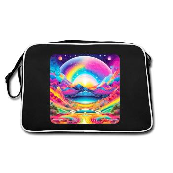Psychedelic Motif III - Retro Bag - black/white - Back