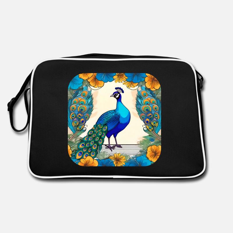 Eleganter Pfau Retro Tasche