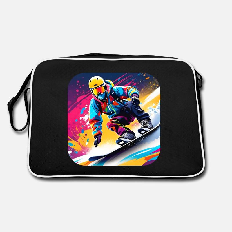 Snowboarder cool dans un style graffiti coloré Sac Retro