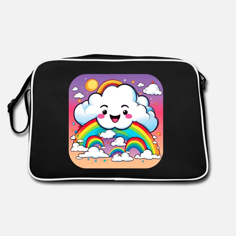 Cute cloud with rainbow Retro Bag