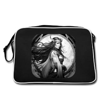 Proud Viking Germanin Shieldmaiden - Retro Bag - black/white - Back