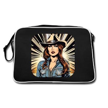 Fille de l’Ouest cool - Sac Retro - noir/blanc - Dos