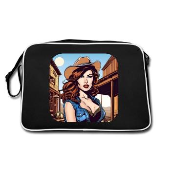 Fille de l’Ouest cool - Sac Retro - noir/blanc - Dos