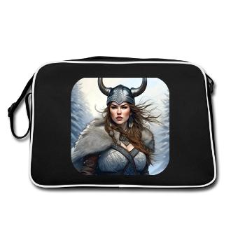 Proud Viking Germanin Shieldmaiden - Retro Bag - black/white - Back