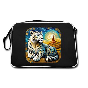Motif mystique Mystérieux léopard des neiges - Sac Retro - noir/blanc - Dos