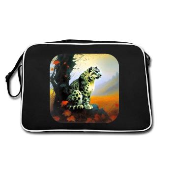 Motif mystique Mystérieux léopard des neiges - Sac Retro - noir/blanc - Dos