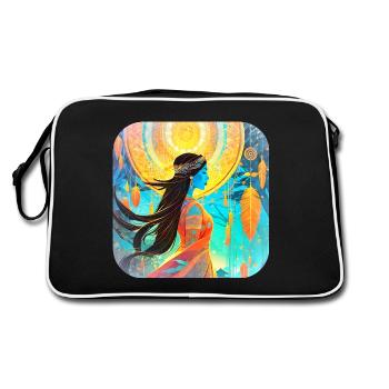 Mystical Fantasy Chamanique Sorcière - Sac Retro - noir/blanc - Dos