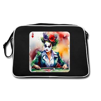 Cool Harlequin Poker Gothic Girl - Retro Bag - black/white - Back