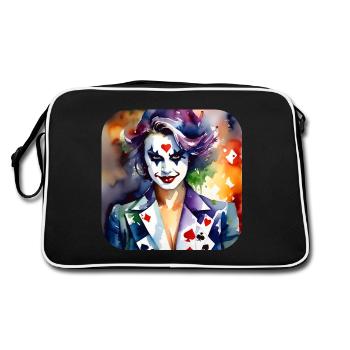 Cool Harlequin Poker Gothic Girl - Retro Bag - black/white - Back