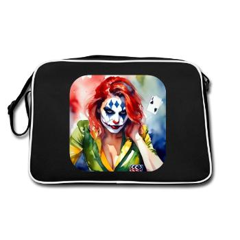 Cool Harlequin Poker Gothic Girl - Retro Bag - black/white - Back