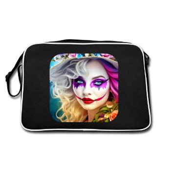 Cool Harlequin Poker Gothic Girl - Retro Bag - black/white - Back
