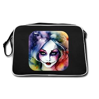 Cool Harlequin Gothic Girl - Retro Bag - black/white - Back
