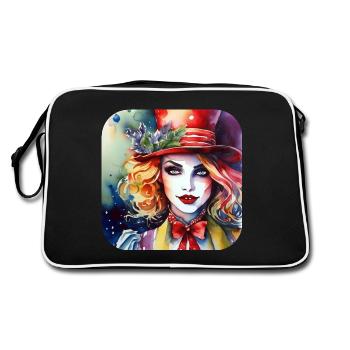 Cool Harlequin Poker Gothic Girl - Retro Bag - black/white - Back