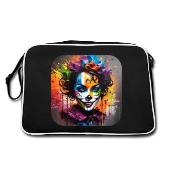 Cool Harlequin Poker Gothic Girl - Retro Bag - black/white - Back