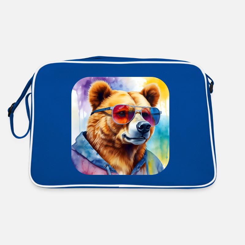 Cool bear with sunglasses Retro Bag