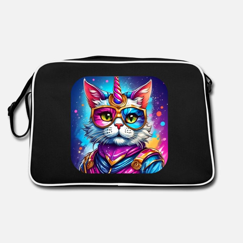 Chat licorne mignon et lunettes de soleil Sac Retro