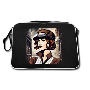 Fille mystérieuse dans le style victorien - Sac Retro - noir/blanc - Dos