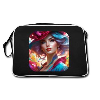 Fille steampunk cool avec chapeau - Sac Retro - noir/blanc - Dos