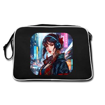 Fille hip hop cool - Sac Retro - noir/blanc - Dos
