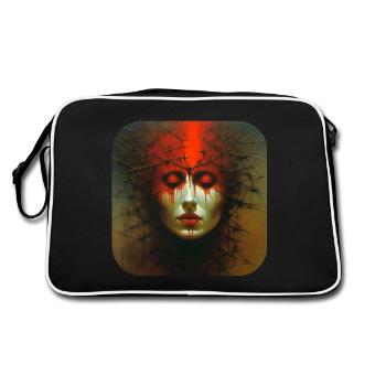 Gloomy Horror Women Face - Retro Bag - black/white - Back