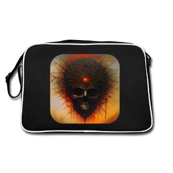 Dark Horror Skull - Retro Bag - black/white - Back