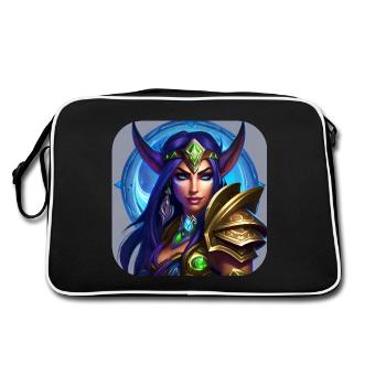 Proud Fantasy Elf Warrior - Retro Bag - black/white - Back