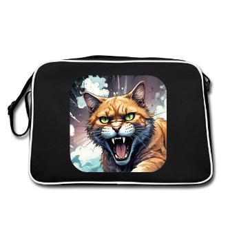 Wild Cat - Retro Bag - black/white - Back