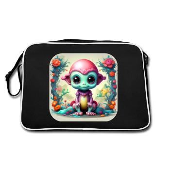 Alien mignon de science-fiction - Sac Retro - noir/blanc - Dos