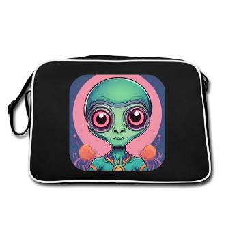 Alien mignon de science-fiction - Sac Retro - noir/blanc - Dos