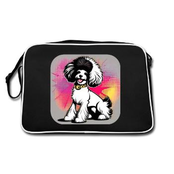 Caniche punk mignon - Sac Retro - noir/blanc - Dos