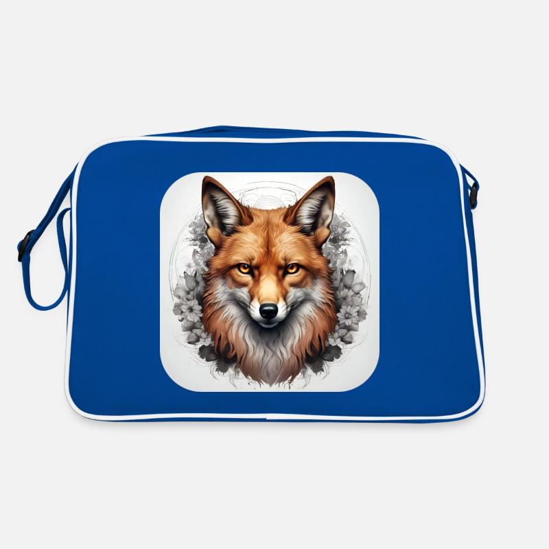 Fuchs mit Blumen Retro Tasche