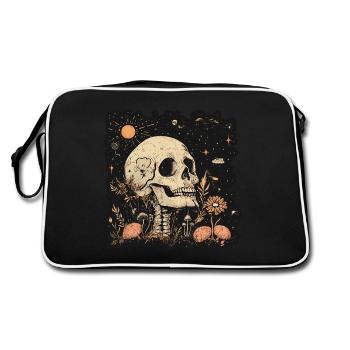 Boho hippie skeleton in 60s, 70s look - Retro Bag - black/white - Back
