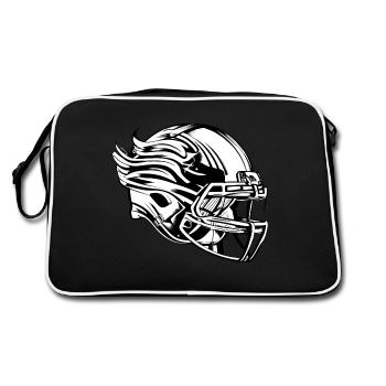 Football Helmet American Football Equipment Gear - Retro Bag - black/white - Back