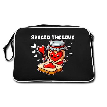 SPREAD THE LOVE - Retro Bag - black/white - Back