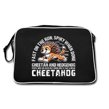 FAST ON THE RUN, SPIKY WHEN DONE - CHEETA HEDGEHOG - Retro Bag - black/white - Back