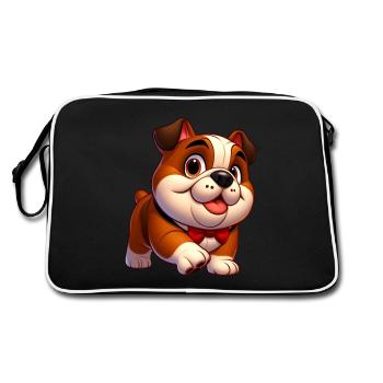 bouledogue anglais - Sac Retro - noir/blanc - Dos