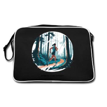 La course à pied est ma thérapie – Courir dans la nature - Sac Retro - noir/blanc - Dos