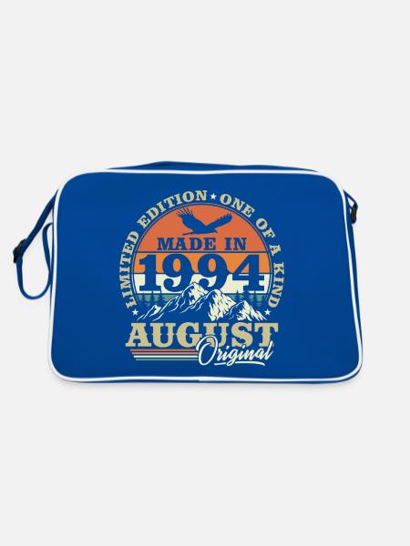 Août 1994 Vintage Rétro Anniversaire Vintage - Sac Retro - bleu/blanc - Dos