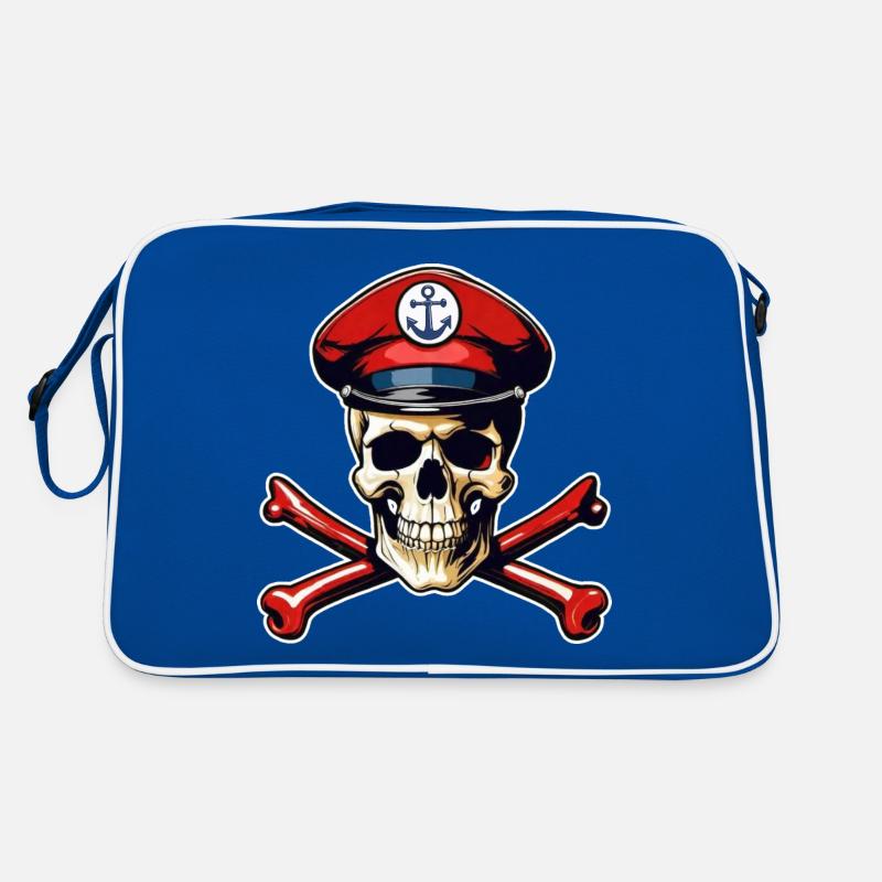 Skull with Captain's Cap Retro Bag