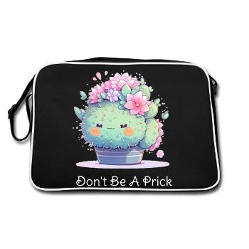 Don't Be A Prick - Kawaii Cactus Design - Retro Bag - black/white - Back