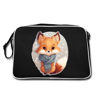 Fox in winter - Retro Bag - black/white - Back