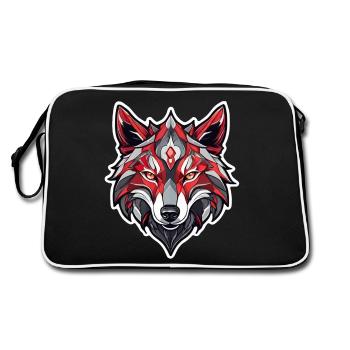 Wolf Tattoo - Retro Bag - black/white - Back