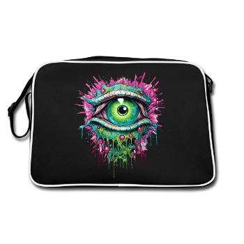 Psychedelic Eye Colorful LSD Drug Trip - Retro Bag - black/white - Back