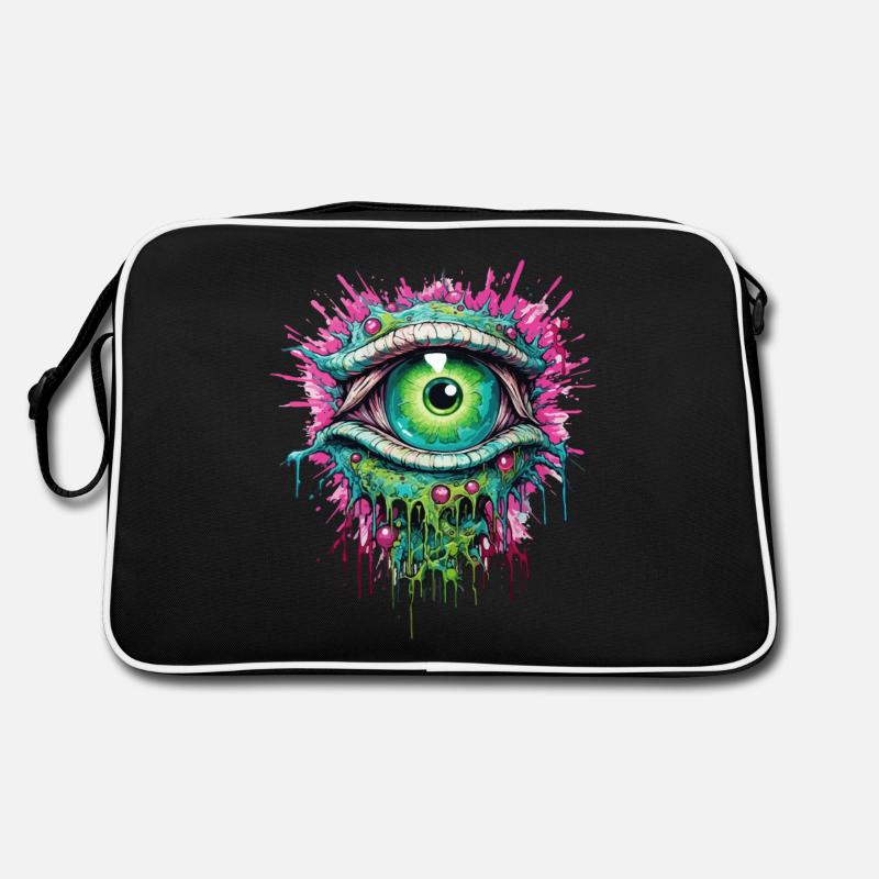 Psychedelisch Auge Farbenfroh LSD Drogen Trip Retro Tasche
