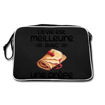 Crêpes Bretagne humour crêpe - Sac Retro - noir/blanc - Dos