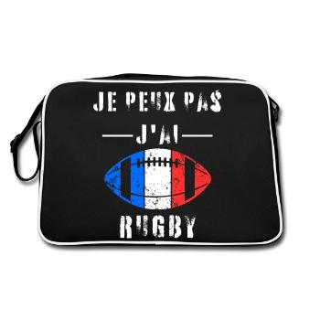 Je Peux Pas J'ai Rugby - Joueur de Rugby - Sac Retro - noir/blanc - Dos