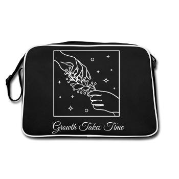 🌿✨Growth Takes Time White Design🌿✨ - Retro Bag - black/white - Back